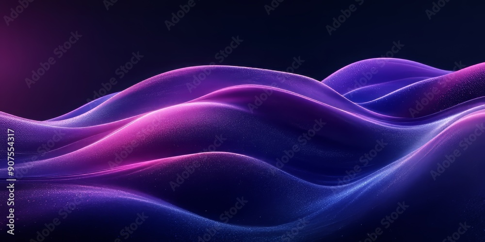 Abstract grainy blue purple color gradient wave black background glowing light dark backdrop, Generative AI Abstract grainy blue purple color gradient wave black background glowing light dark backdrop, Generative AI