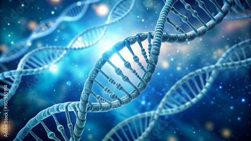 dna helix strand on blue background