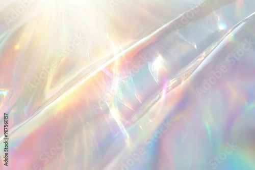 Holographic background with light refraction and iridescent effect.