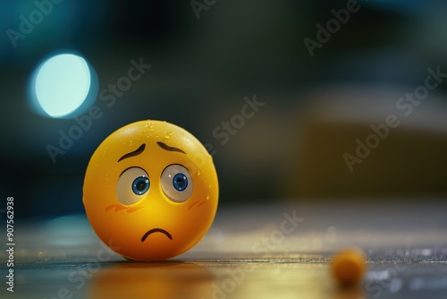 The sad emoji has a puzzled expression.