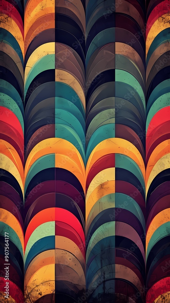 Abstract colorful arched pattern. Abstract colorful arched pattern.
