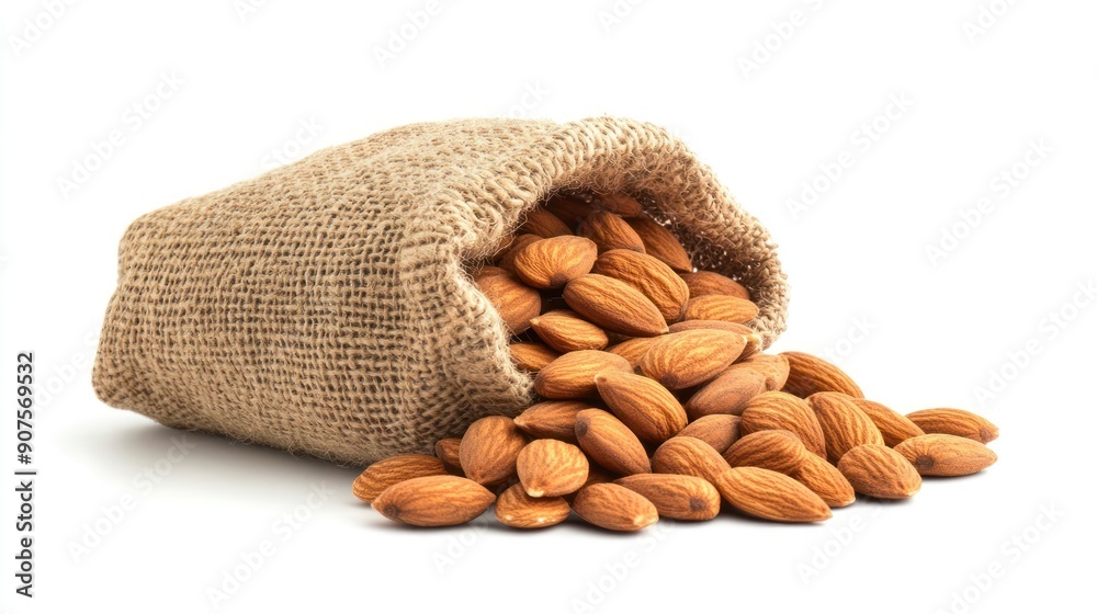 Almonds in a Burlap Sack Almonds in a Burlap Sack