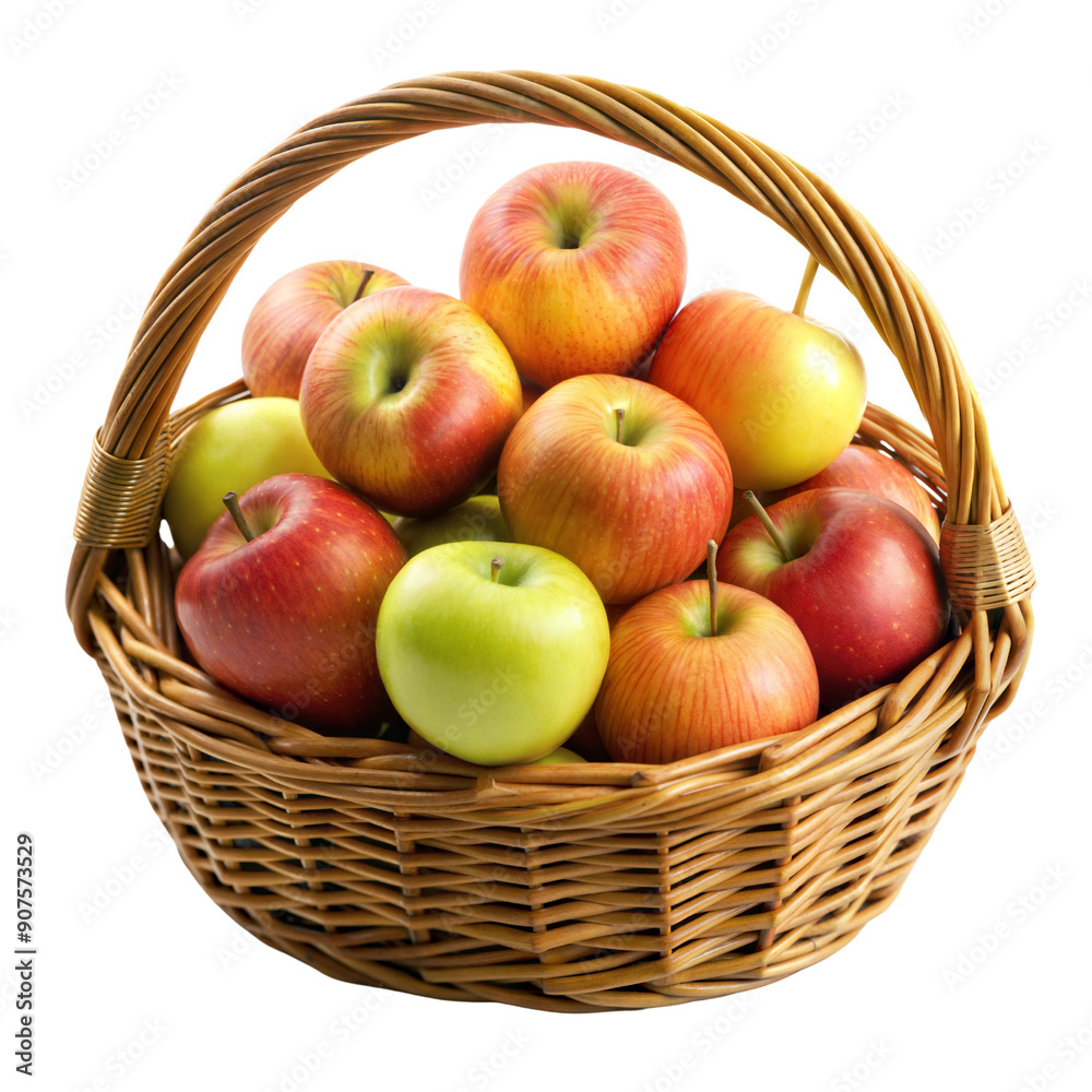 apple basket isolated on white background, png format apple basket isolated on white background, png format