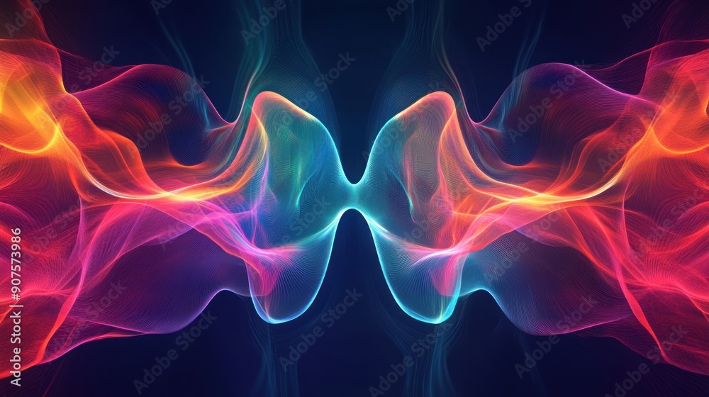 Fototapeta premium Abstract Digital Waveform with Vibrant Colors