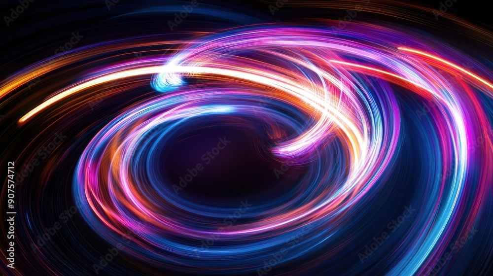 Abstract Swirling Light Trails in Vibrant Colors Abstract Swirling Light Trails in Vibrant Colors