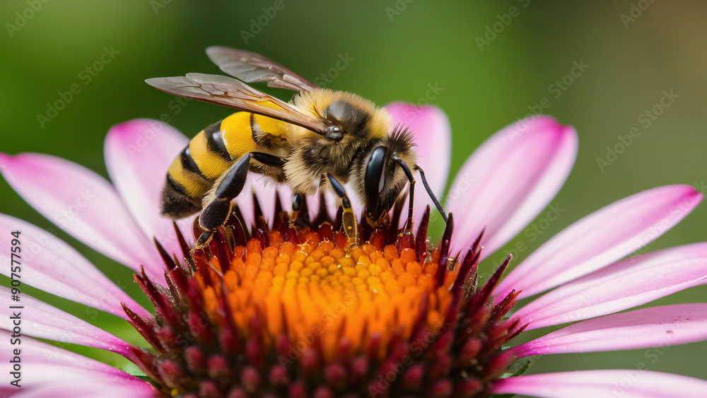 Honeybee on Flower Close-Up - Pollination and Nature Photography Honeybee on Flower Close-Up - Pollination and Nature Photography