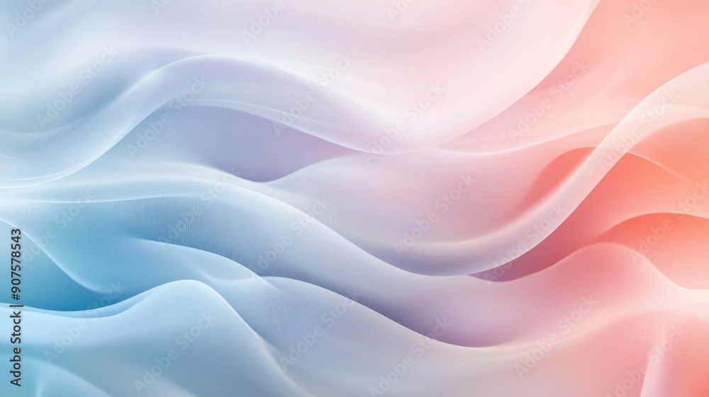 Fototapeta premium Soothing abstract background with soft wavy lines and pastel hues, perfect for wellness themes