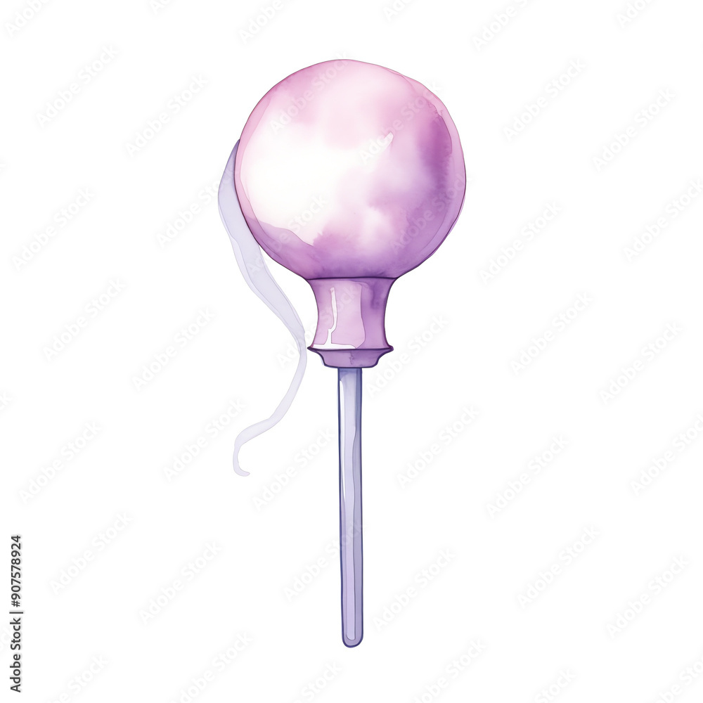 Pastel pink watercolor styled lollipop with a glossy finish on a stick, perfect for candy-themed designs and sweet treat illustrations. Pastel pink watercolor styled lollipop with a glossy finish on a stick, perfect for candy-themed designs and sweet treat illustrations.