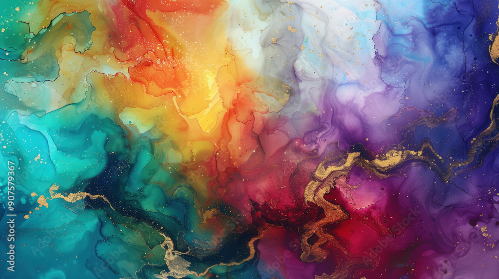 Colorful marble ink texture background featuring swirls of blue, orange, red, and gold Colorful marble ink texture background featuring swirls of blue, orange, red, and gold