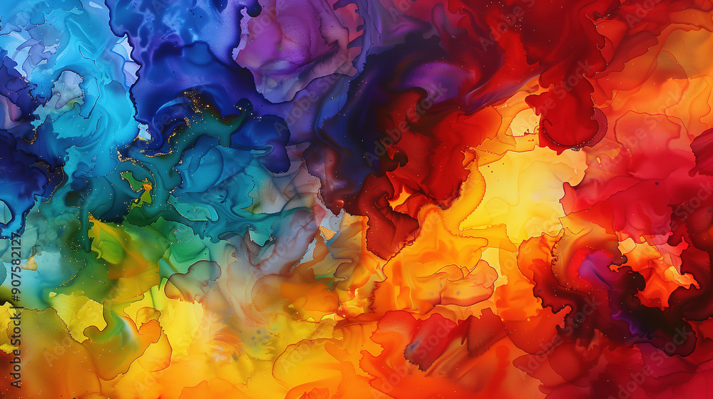 Vibrant marble ink texture background with bold color blends Vibrant marble ink texture background with bold color blends