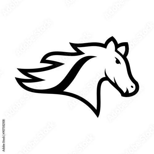Horse Head Vector Logo Design Template