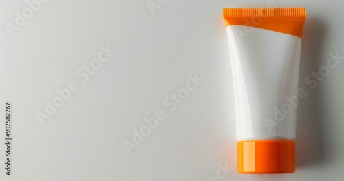 Bright Orange Moisturizing Cream and Jar on White Background