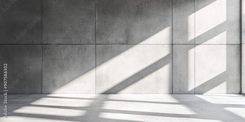 3d render of empty concrete room with large window on nature background, Generative AI 3d render of empty concrete room with large window on nature background, Generative AI