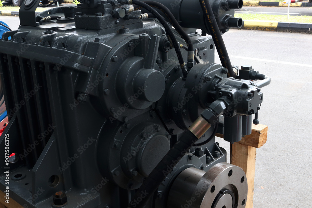 photo of a heavy vehicle engine such as a truck or tractor which is usually used for transportation in industry photo of a heavy vehicle engine such as a truck or tractor which is usually used for transportation in industry