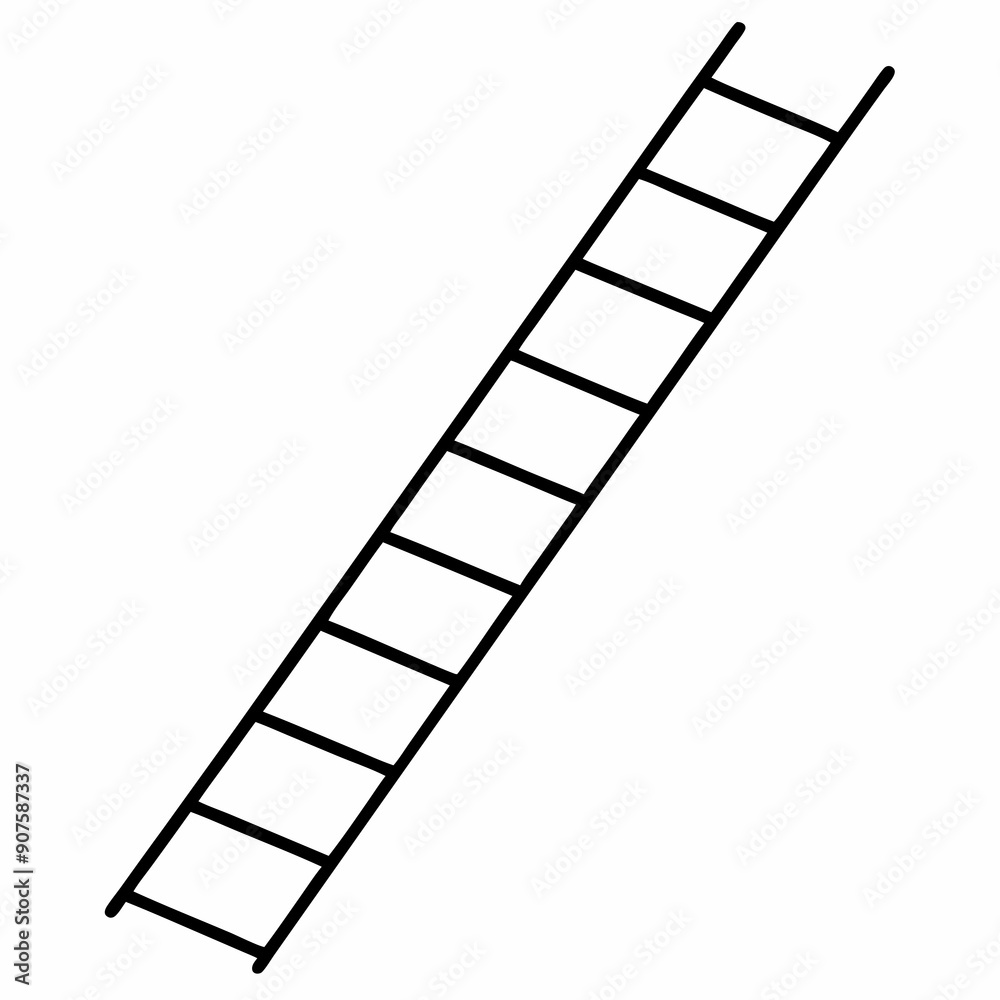 Rope ladder art vector illustration Rope ladder art vector illustration