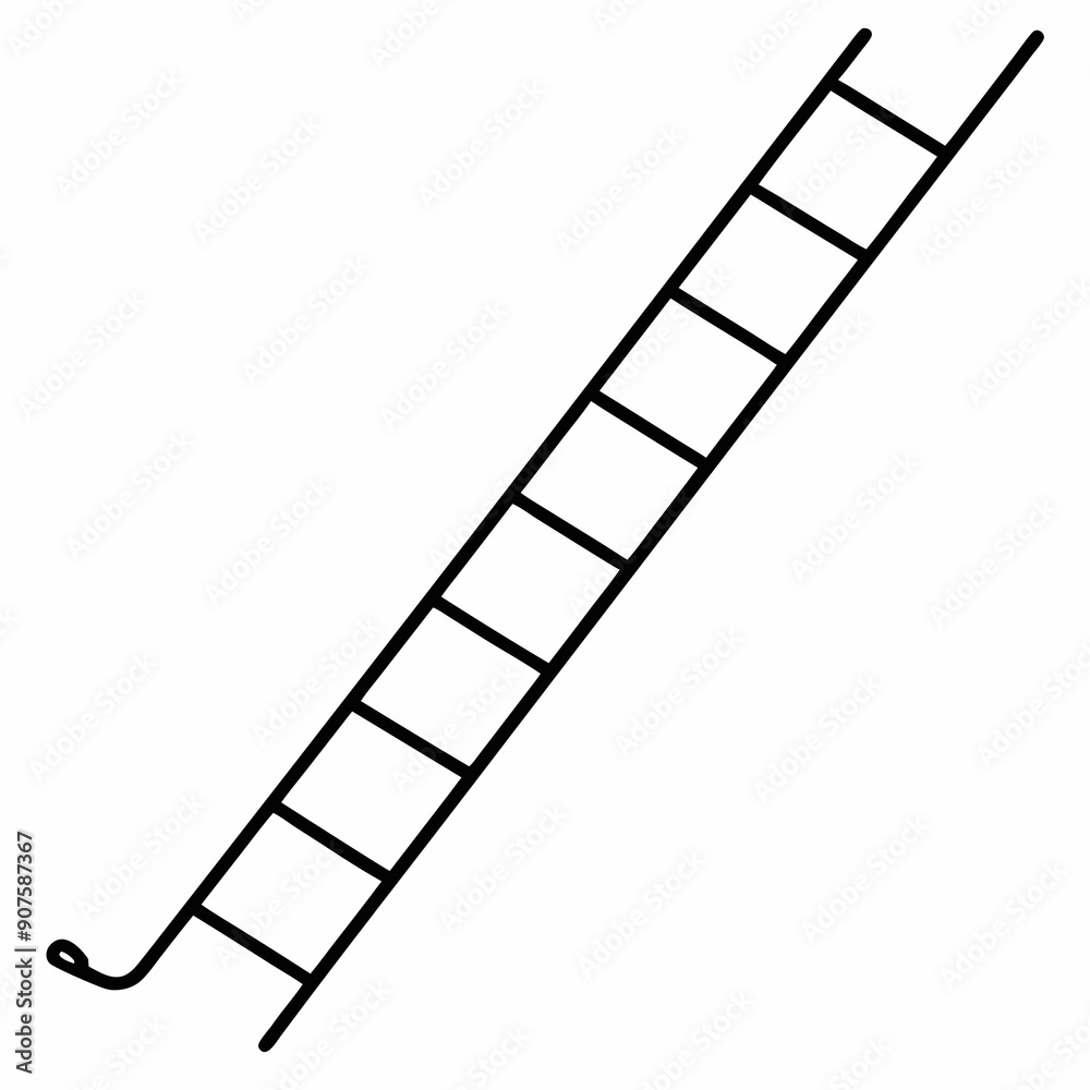 Rope ladder art vector illustration Rope ladder art vector illustration