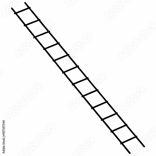Rope ladder art vector illustration