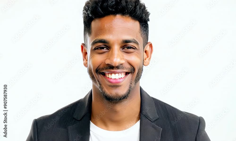 Portrait of a happy young african american man smiling on white background Portrait of a happy young african american man smiling on white background
