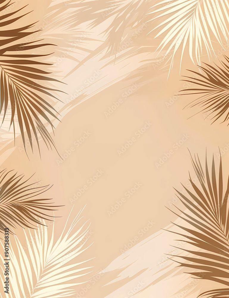 minimal art palm tree with flower background minimal art palm tree with flower background