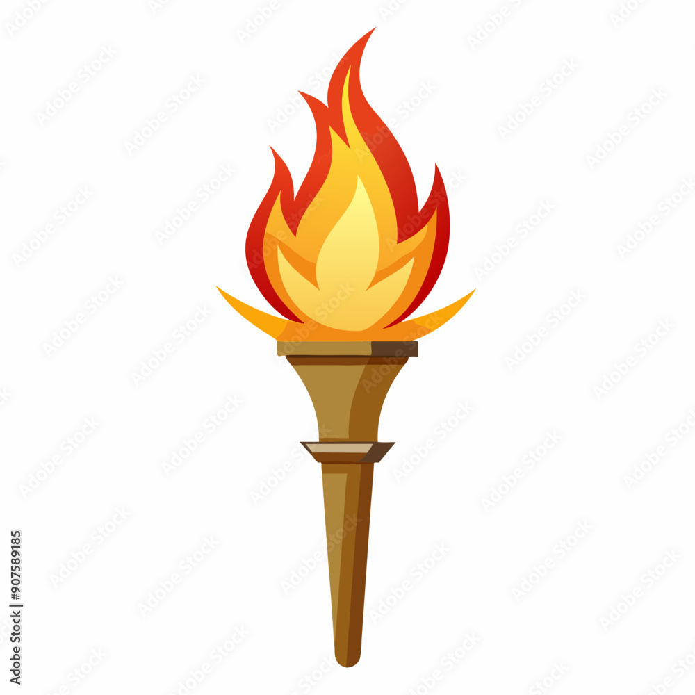 A fire torch art vector illustration