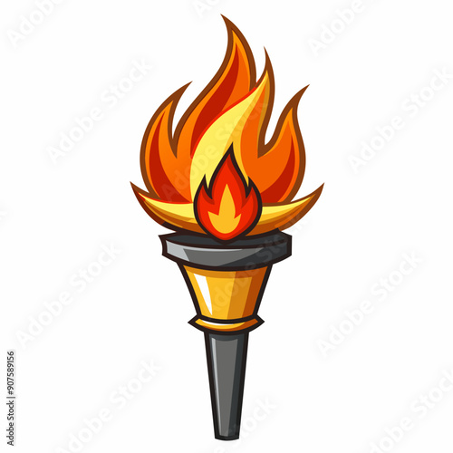 A fire torch art vector illustration