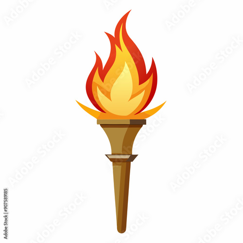 A fire torch art vector illustration
