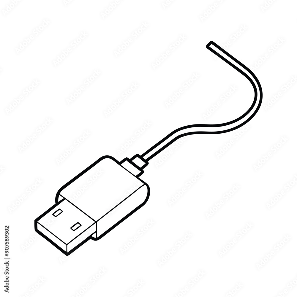 USB cable vector illustration USB cable vector illustration