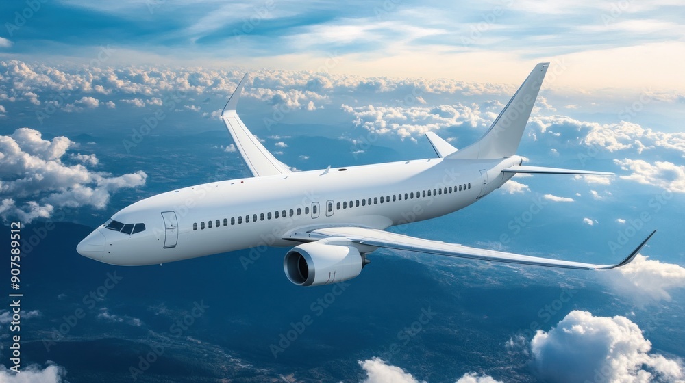 Obraz premium Airplane Flying Above Clouds