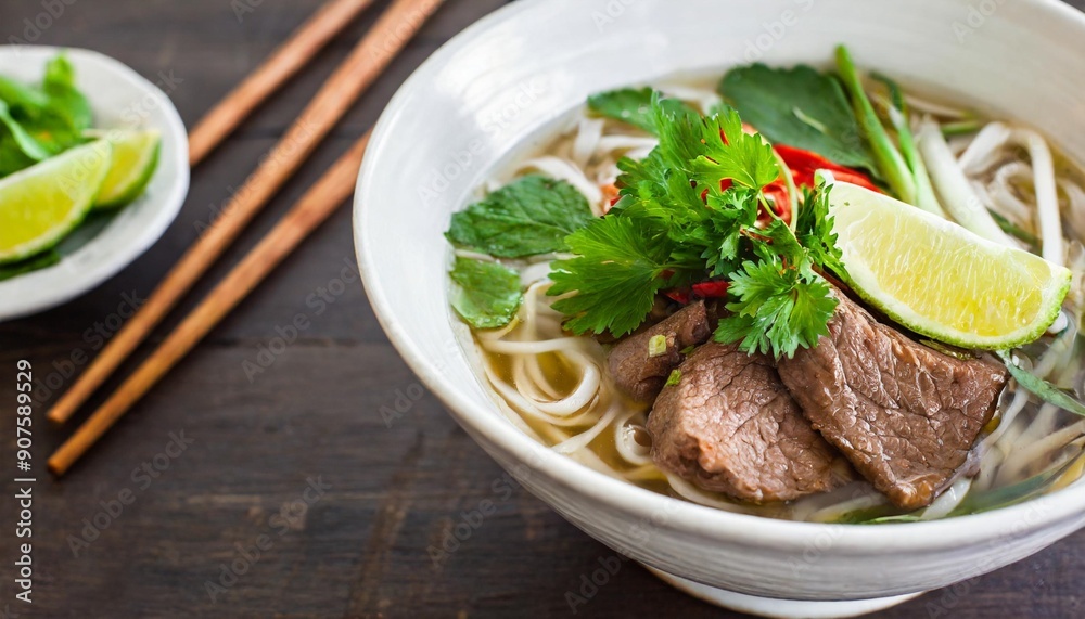 Authentic Pho: Vietnamese Noodle Soup with Beef and Fresh Herbs Authentic Pho: Vietnamese Noodle Soup with Beef and Fresh Herbs