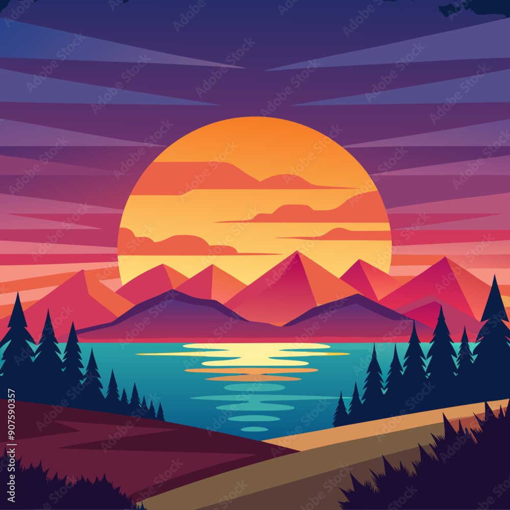 Amanecer Art vector illustration