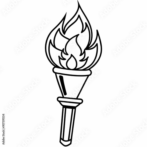 A fire torch art vector illustration