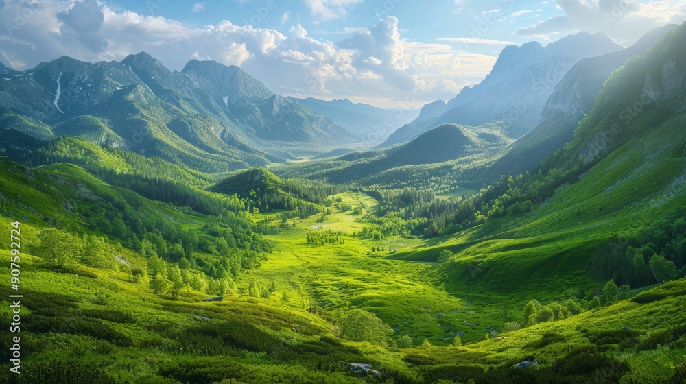 Naklejka premium Green Mountain Valley