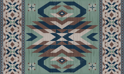 American tribal ethnic native pattern.Traditional Navajo,Aztec,Apache,Southwest and Mexican style fabric pattern.Abstract vector motifs pattern.For fabric,clothing,blanket,carpet,woven,wrap,decoration