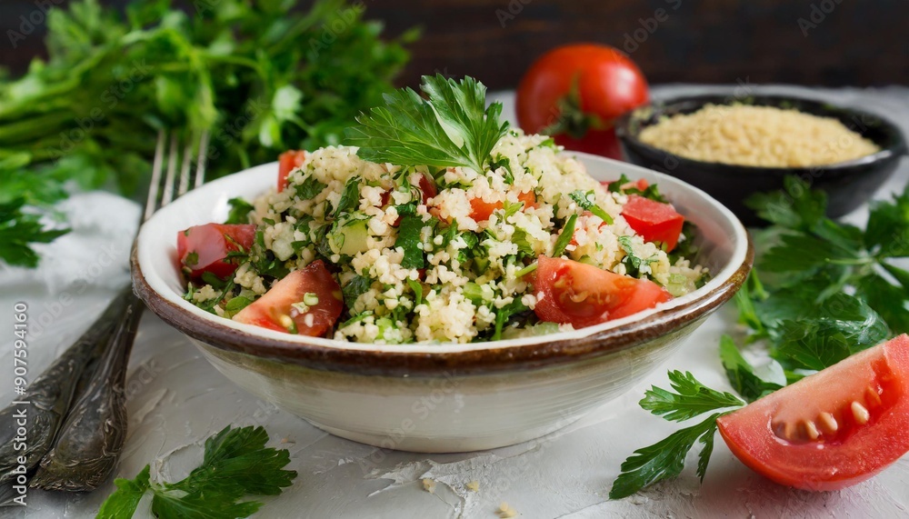 Authentic Tabouli: Fresh Lebanese Salad with Parsley, Tomatoes, and Bulgur Authentic Tabouli: Fresh Lebanese Salad with Parsley, Tomatoes, and Bulgur