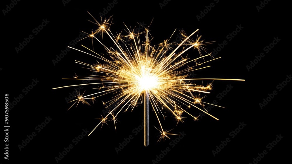 Bright Sparkler Creating A Burst Of Light During A Celebration Bright Sparkler Creating A Burst Of Light During A Celebration