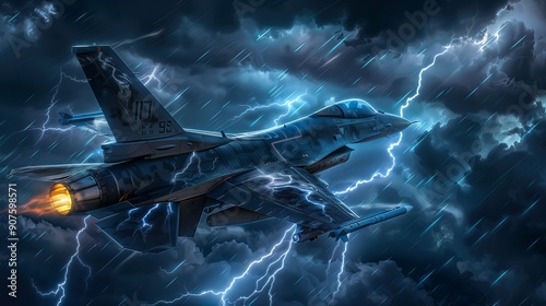 Thunder and Steel in the Night Sky photo