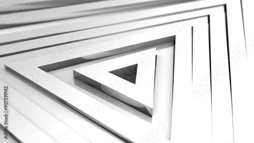 3D grayscale rendering of abstract, geometric structure. A simple, minimal, and modern or contemporary background or wallpaper. 3D rendering	