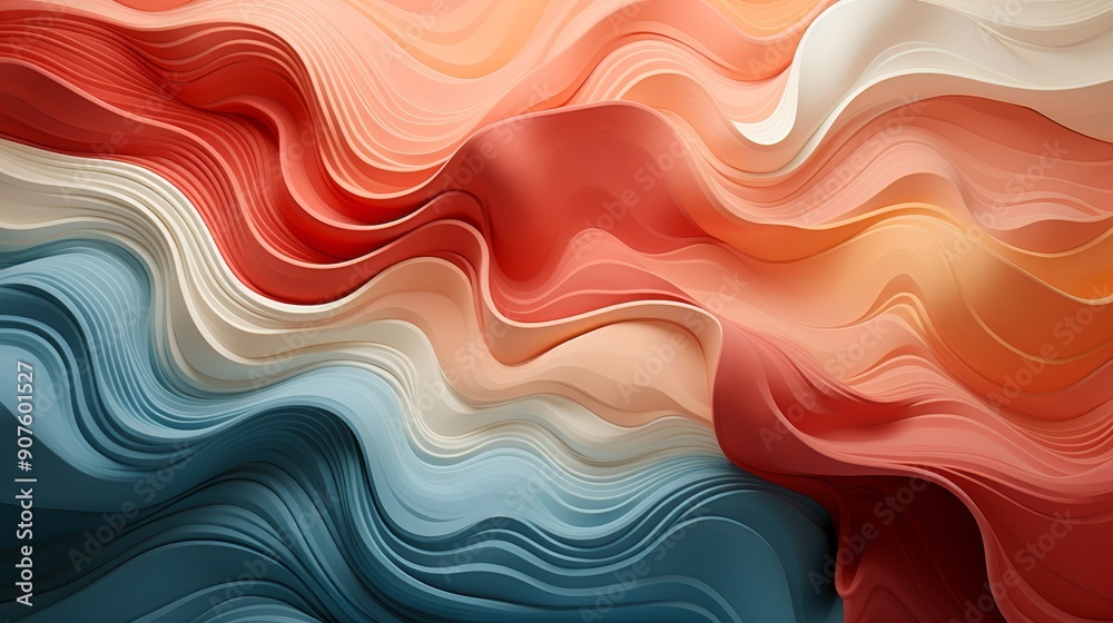 Obraz premium Abstract wavy textures in warm hues.