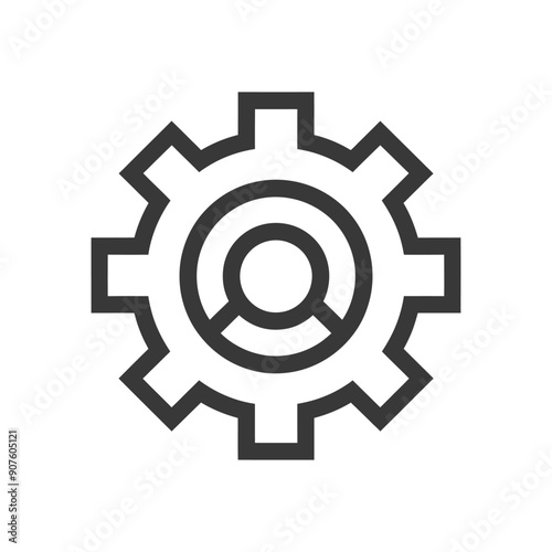 A Black and White Line Drawing of a Gear