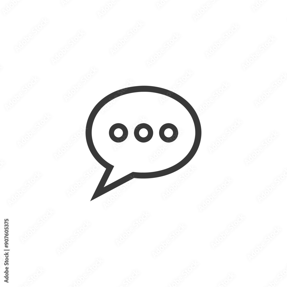 Fototapeta premium A Black and White Line Drawing of a Speech Bubble with Three Dots