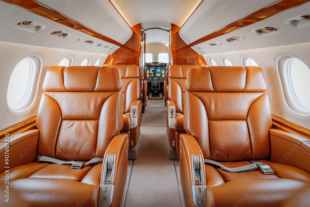 Fototapeta premium Aeroplane interior, luxury style