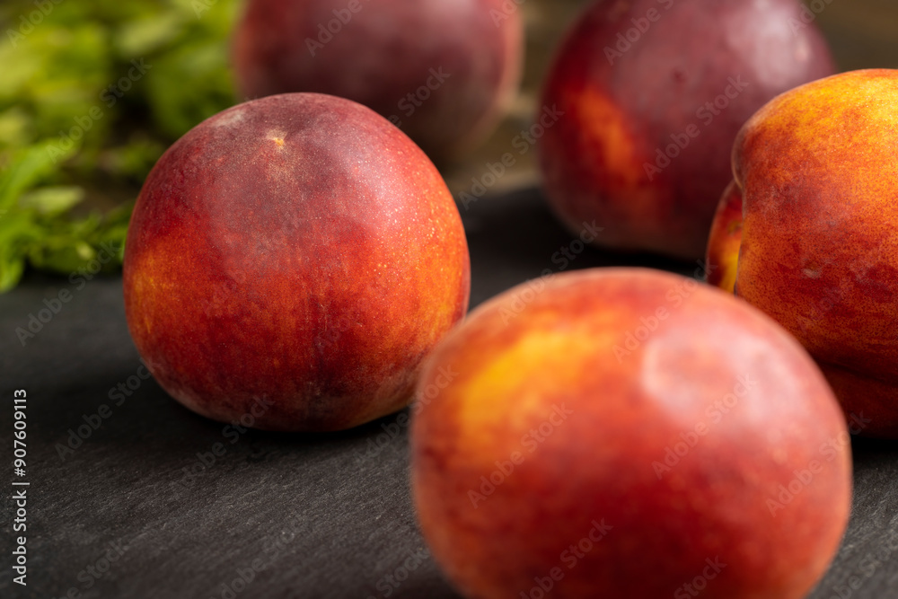 ripe and sweet nectarine fruit on the table ripe and sweet nectarine fruit on the table