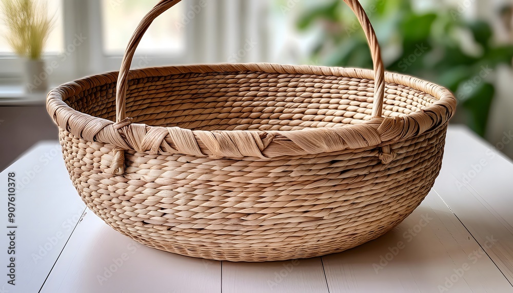 Fototapeta premium Wicker basket isolated on white