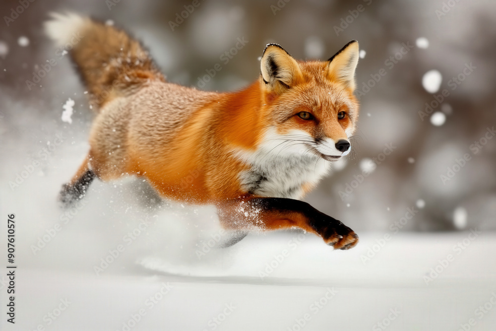 Fototapeta premium Fox pouncing