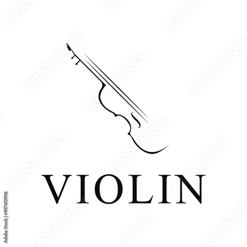 violin orchestra logo design concept idea