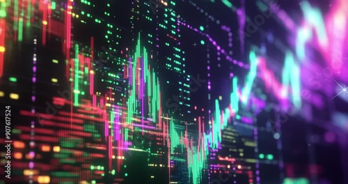a modern web chart of the S&P 500 dark with green lines, faded background of the NYSE floor 3840 x 2160 pixels 4k