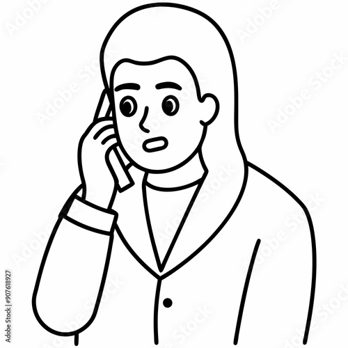 Perpetrator calls your cell phone art vector illustration