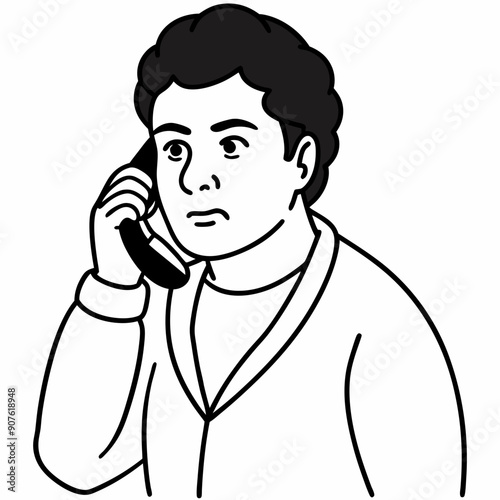 Perpetrator calls your cell phone art vector illustration