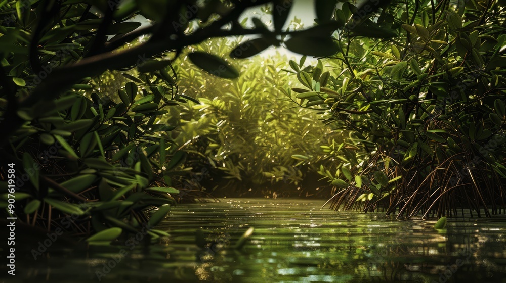 closeup of a tropical mangrove swamp closeup of a tropical mangrove swamp