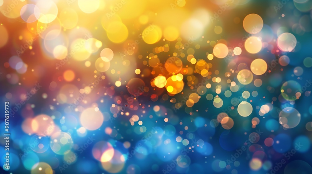 Abstract bokeh background of colorful glowing lights in soft focus in bright sunlight : Generative AI Abstract bokeh background of colorful glowing lights in soft focus in bright sunlight : Generative AI